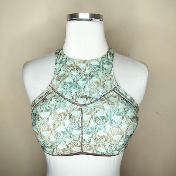 prAna Swim Top Azra Seaside Safari Zebra High Neck - Picture 1 of 11